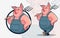 Mascot Design of a Pig Farmer Carrying Pitchfork on Shoulder