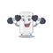 Mascot design of smiling Fitness exercise gas water heater lift up barbells