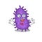 Mascot design style of geek bacteria bacilli with glasses