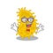 Mascot design style of geek bacteria spirilla with glasses