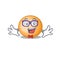Mascot design style of geek staphylocuccus aureus with glasses