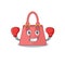 Mascot design of women handbag as a sporty boxing athlete