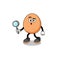 Mascot of egg searching