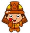 Mascot firefighter tap love