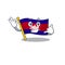 Mascot flag cambodia with in call me character