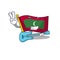 Mascot flag maldives with in with guitar character