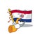 Mascot flag paraguay with in holding heart character