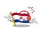Mascot flag paraguay with in in love character