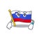 Mascot flag slovenia with in waiting character