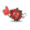 Mascot flower poinsettia with in foam finger character