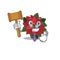 Mascot flower poinsettia with in judge character