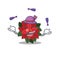 Mascot flower poinsettia with in juggling character