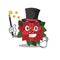 Mascot flower poinsettia with in magician character