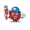 Mascot flower poinsettia with in plumber character
