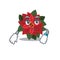 Mascot flower poinsettia with in waiting character