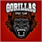Mascot of gorilla head - sport team