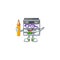 A mascot icon of Student professional office copier character holding pencil