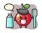 Mascot illustration of cherry with a toothbrush