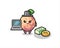 Mascot Illustration of pluot fruit as a hacker