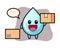 Mascot illustration of water drop as a courier