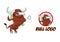 mascot and logo design with a stunning bull image