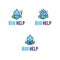 Mascot logos set with funny abstract bugs