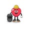 Mascot of love as a welder