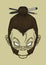 Mascot monkey head. Vector doodle illustration.