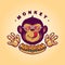 Mascot Monkey Logo Hotdog Food beverage