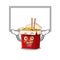 A mascot picture of chinese box noodle raised up board