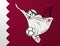 The mascot of the Qatar World Cup 2022. Funny ghost. The symbol of a football event