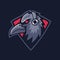 Mascot Raven gaming logo design