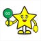 mascot star with go sign