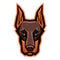 Mascot stylized doberman head.