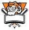 Mascot of tiger head baseball