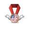 Mascot usa medal in the character grinning