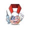 Mascot usa medal in the character nurse
