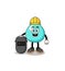 Mascot of water as a welder