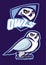 Mascot of white owl with sport style
