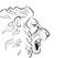 Mascot Wild Roaring Lion Head