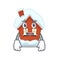 Mascot winter house a cartoon isolated afraid