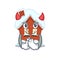 Mascot winter house a cartoon isolated devil