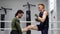 Masculine Caucasian Boxer Mma Fighter Training