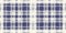 Masculine indigo tartan linen seamless border. All over print of navy blue lodge plain cotton plaid ribbon.