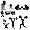 Masculinity in Real Life. Stick Pictogram Icon Set