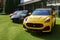 Maserati cars in front of the official show room of the factory