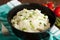 Mashed cauliflower with garlic and herbs