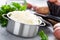 Mashed, mash potato with butter and milk. Potato puree