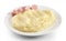 Mashed potatoes with boiled small sausage