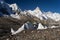 Masherbrum mountain peak at Goro II camp in a morning, K2 trek,